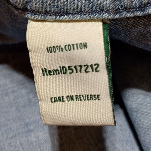LL Bean Womens Plus Size 3X Denim Chambray Long Sleeve Shirt Heritage Americana - Picture 5 of 9